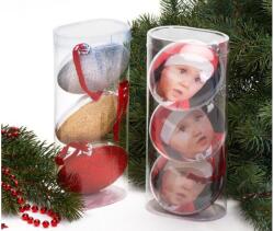 KPH Három darabos karácsonyi dísz gömb készlet 8, 7cm átmérőjű gömbökkel - karpex