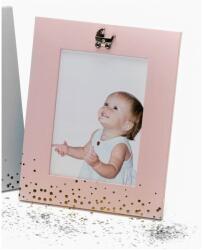KPH Fém gyermek fotókeret BABY FACE 13x18 rózsaszín - karpex