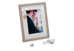 KPH Esküvői fa fotókeret applikációval WEDDING PORTRAIT 10x15 fehér - karpex