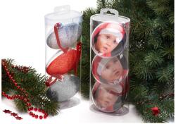 KPH Három darabos karácsonyi dísz készlet gömb 8, 7cm átmérő - karpex