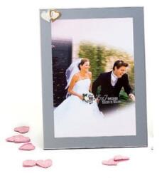 KPH Esküvői fotókeret 13x18 WEDDING HEARTS ezüst - karpex