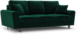 Micadoni Canapea extensibila 3 locuri Moghan cu tapiterie din catifea, picioare din metal negru, verde (MIC_3SF_2_A3_MOGHAN6-421) Canapea