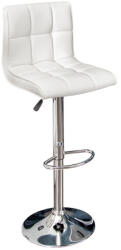 Invicta interior Set 2 scaune bar ajustabile Modena alb din piele si cadru metalic, 90-115 cm (36919-1)