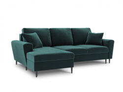 Micadoni Coltar extensibil Moghan, colt pe partea stanga cu picioare din metal negru, gri petrol (MIC463-5278) Canapea