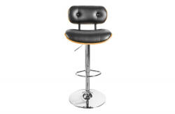 Invicta interior Scaun de bar CLASSICO 95-115 cm din piele artificiala si furnir de nuc, rotativ (39040)