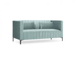 Micadoni Canapea 2 locuri Annite cu tapiterie din catifea, picioare din metal negru, verde fistic (MIC_2S_ANNITE) Canapea