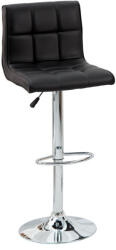 Invicta interior Set 2 scaune bar ajustabile Modena negre din piele si cadru metalic, 90-115 cm (36918-1)