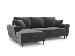 Micadoni Coltar extensibil Moghan, colt pe partea stanga cu picioare din metal negru, gri deschis (MIC464-41) Canapea