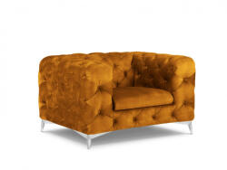 Micadoni Fotoliu Violane cu tapiterie din catifea, galben (FotoliuViolane1set3)