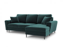 Micadoni Coltar extensibil Moghan, colt pe partea dreapta cu picioare din metal negru, gri petrol (MIC486-9065) Canapea