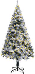 vidaXL Műkarácsonyfa LED fényekkel és pelyhes hóval 120 cm (3077765)