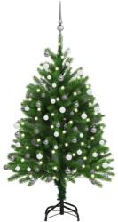 vidaXL Műkarácsonyfa LED fényekkel és gömb szettel 120 cm (3077725)