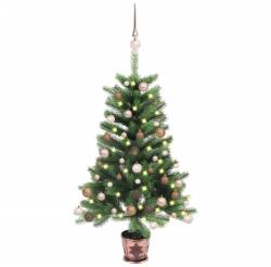 vidaXL Műkarácsonyfa LED fényekkel és gömb szettel 65 cm (3077637)
