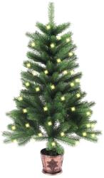 vidaXL Műkarácsonyfa LED fényekkel 90 cm (3077466)
