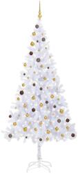 vidaXL Műkarácsonyfa LED fényekkel és gömb szettel 210 cm (3077495)