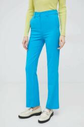 United Colors of Benetton nadrág női, magas derekú széles - kék 40 - answear - 21 990 Ft