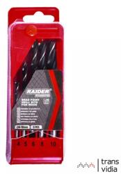 Raider csigafúró készlet fához 4-10mm (5db-os) (6113648)