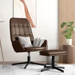 vidaXL Scaun de relaxare cu taburet, maro lucios, piele ecologică (3097716)