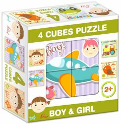 Dohány Mix Puzzle cu cuburi, 4 piese - Băieţi-fete (599)
