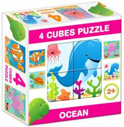 Dohány Mix Puzzle cu cuburi, 4 piese - Animale marine (599)