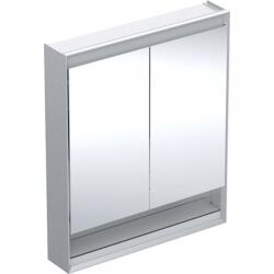 Geberit ONE tükrös szekrény nyitott polccal és ComfortLight világítással, 90x75 cm, eloxált alumínium 505.832. 00.1 (505.832.00.1)
