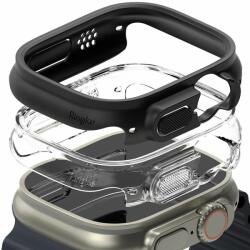 Okosóra védő tok - Ringke Slim műanyag védő tok Apple Watch Ultra 1 / 2 (49 mm) okosórához fekete+átlátszó - tokgalaxis