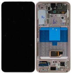 NBA001LCD10112002918 Samsung Galaxy S22 5G OEM OLED kijelző érintővel rózsaszín kerettel, előlap (Pink Gold) (NBA001LCD10112002918)