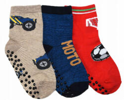  Yo! ABS pamut zokni 3 db 20/22 - piros/kék/bézs