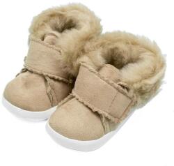 NEW BABY Baba téli velúr cipő New Baby 6-12 h világos barna