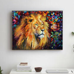 Pictorul Fericit Beautiful Lion - Pictură pe numere Panza pictura