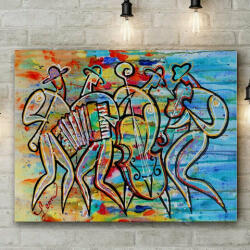 Pictorul Fericit The band (Soul Jazz) - Pictură pe numere Panza pictura