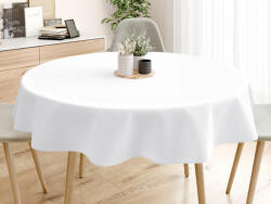 Goldea față de masă decorativă rongo deluxe - alb cu luciu satinat - rotundă Ø 110 cm