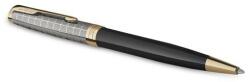 Parker Golyóstoll, 1 mm, metál fekete tolltest, arany klip, PARKER Royal Sonnet Premium , fekete (ICPRSPFKA)