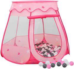 vidaXL Cort de joacă pentru copii cu 250 bile, roz, 102x102x82 cm (3107726) - vidaxl