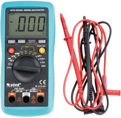 Extol digitális multiméter; Amper/Volt/Ohm mérő, hangjelző funkcióval, CE, 3 db 1, 5V AAA elem - pcx