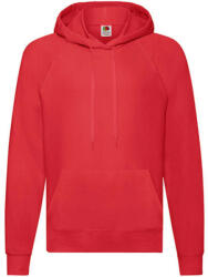 Fruit of the Loom Férfi Pulóver Kapucnis Hosszú ujjú Fruit of the Loom Lightweight Hooded Sweat - XL, Piros