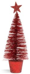 Family Collection Asztali mini dekor műfenyő, glitteres, 18 cm, piros, 58658P