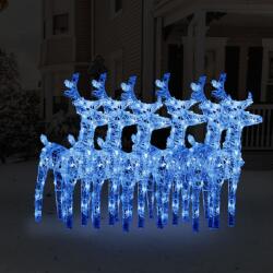 vidaXL 6 db kék akril karácsonyi rénszarvas 240 LED-del (3154259)