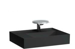 Laufen KARTELL BY LAUFEN Mosdó, polcfelület bal oldalon, speciálisan fedett lefolyóval három csaplyukkal, túlfolyónyílás nélkül , Fekete matt H8103357161581 (H8103357161581)