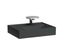 Laufen KARTELL BY LAUFEN Mosdó, polcfelület bal oldalon, speciálisan fedett lefolyóval egy csaplyuk, egy nyílás jobb oldalon elektronikus vezérlő szelep részére, túlfolyónyílás nélkül , Graphite matt H810335