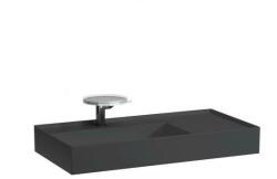 Laufen KARTELL BY LAUFEN Mosdó, polcfelület jobb oldalon, speciálisan fedett lefolyóval túlfolyónyílás nélkül, csaplyuk nélkül , Fekete matt H8103387161121 (H8103387161121)