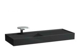 Laufen KARTELL BY LAUFEN Ráépíthető mosdó, pult jobb oldalon, speciálisan fedett lefolyóval túlfolyónyílás nélkül, csaplyuk nélkül , Fényes fekete H8133320201121 (H8133320201121)