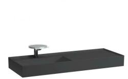 Laufen KARTELL BY LAUFEN Ráépíthető mosdó, pult jobb oldalon, speciálisan fedett lefolyóval túlfolyónyílás nélkül, egy csaplyukkal , Fekete matt H8133327161111 (H8133327161111)