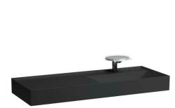 Laufen KARTELL BY LAUFEN Ráépíthető mosdó, pult a bal oldalon, speciálisan fedett lefolyóval túlfolyónyílás nélkül, egy csaplyukkal , Fekete matt H8133337161111 (H8133337161111)