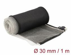 Delock Hőellenálló EMI Shielding fonott borítás zipzárral, 1 m x 30 mm méretű, fekete (20848)