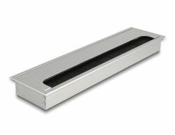 Delock Kábel tömítő/rendező asztalba szerelt változathoz kefével 300 x 80 x 28 mm méretű, ezüst (66863)
