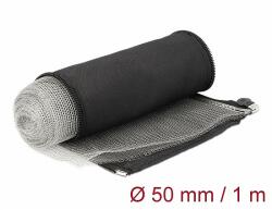 Delock Hőellenálló EMI Shielding fonott borítás zipzárral, 1 m x 50 mm méretű, fekete (20849)