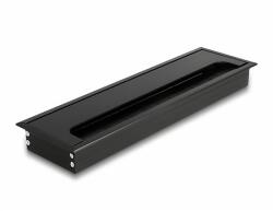Delock Kábel tömítő/rendező asztalba szerelt változathoz kefével 280 x 80 x 28 mm méretű, fekete (66857)