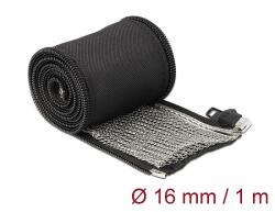 Delock Hőellenálló EMI Shielding fonott borítás zipzárral, 1 m x 16 mm méretű, fekete (20845) - dellaprint