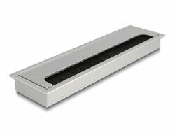 Delock Kábel tömítő/rendező asztalba szerelt változathoz kefével 280 x 80 x 28 mm méretű, ezüst (66862)